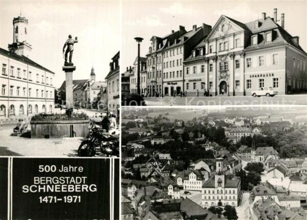 Schneeberg Erzgebirge 500 Jahre Bergstadt Bergmannsbrunnen Sp