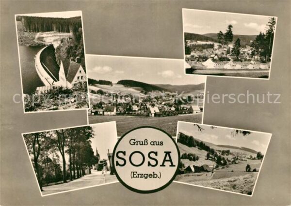 Sosa Erzgebirge Gesamtansicht Landschaftspanorama Talsp