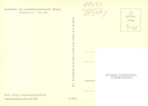 Steinbach Johanngeorgenstadt Gaststätte Waldesruh – Bild 2