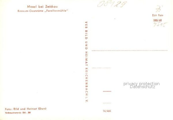 Mosel Zwickau Konsumgaststätte Forellenmühle Gastraum – Bild 2