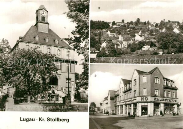 Lugau Erzgebirge Rathaus Teilansicht Stollberger Strasse