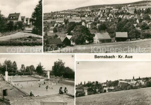 Bernsbach Siedlerstrasse Übersicht Freibad Teilan