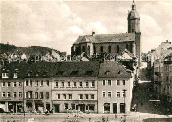 Annaberg-Buchholz Erzgebirge Markt mit Annenkirche und Pöhlberg