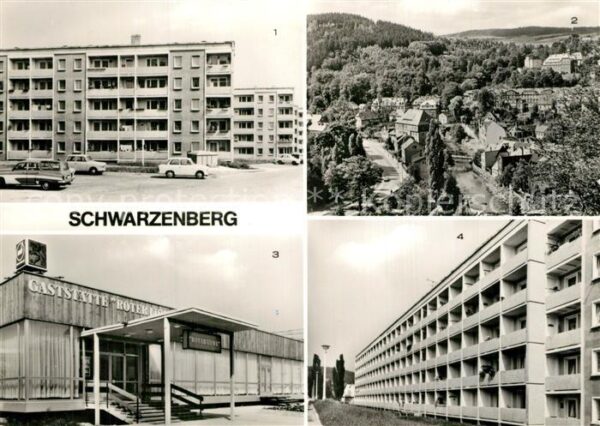 Schwarzenberg Erzgebirge Wohngebiet Wilhelm Pieck Gaststätte Rot