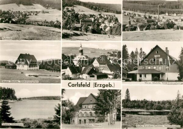 Carlsfeld Erzgebirge Teilansichten Glashütte FDGB Erholungsh