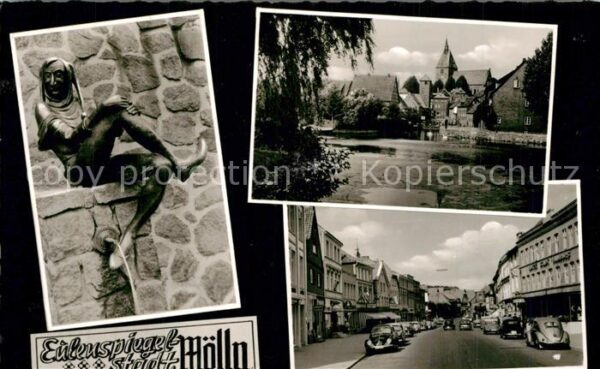 Moelln Lauenburg Eulenspiegelbrunnen Kirche Strassenpart