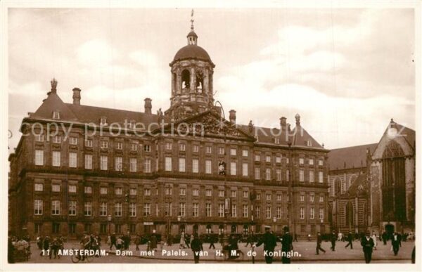 Amsterdam Niederlande Dam met Paleis van HM de Koningin