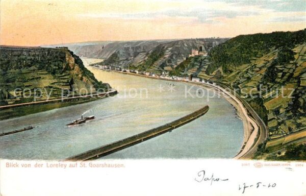 St Goarshausen Blick von der Loreley