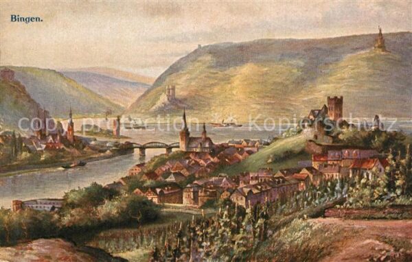 Bingen Rhein mit Bingerbr?ck Elisenh?he K?nstlerkart