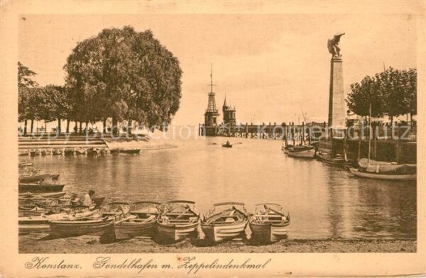 Konstanz Bodensee Gondelhafen mit Zeppelindenkmal
