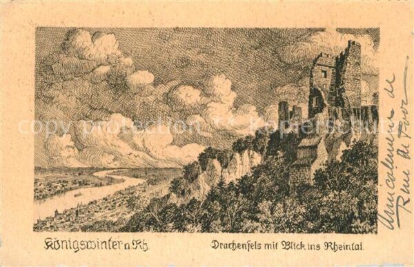 K?nigswinter Drachenfels Rhein K?nstlerkarte
