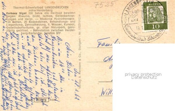 Langenbruecken Bad Schoenborn Thermal Schwefelbad Kurhaus Sigel Fontä – Bild 2