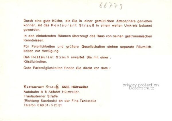 Huelzweiler Schwalbach Restaurant Strauss Festsaal Kegelbahn – Bild 2