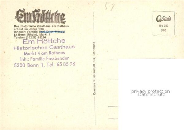 Bonn Rhein Historisches Gasthaus Em Höttche – Bild 2