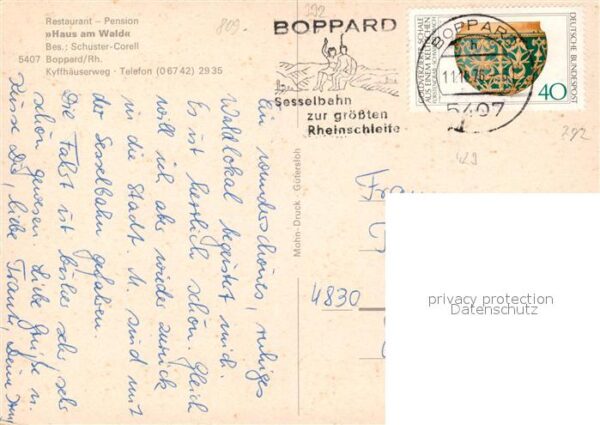 Boppard Rhein Restaurant-Pension Haus am Wald – Bild 2