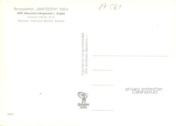 Oberstdorf Birgsautal Berggasthof Anatsstein – Bild 2