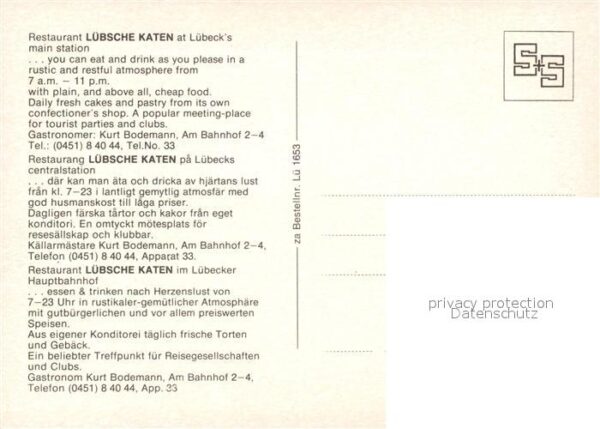 L?beck Restaurant L?bsche Katen – Bild 2