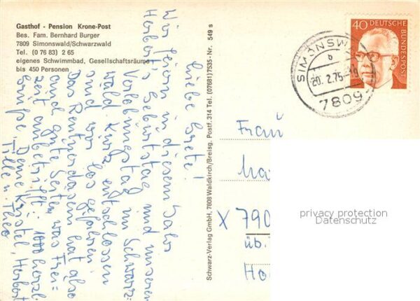 Simonswald Simonsw?ldertal Gasthof Krone-Post – Bild 2