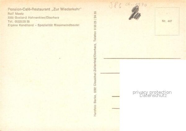 Hahnenklee-Bockswiese Harz Cafe Pension Zur Wiederkehr Gasträume – Bild 2