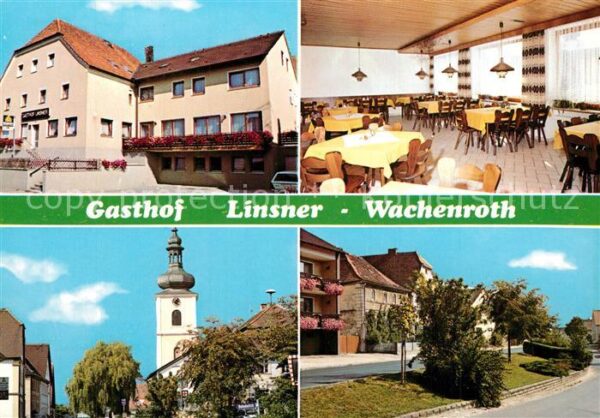 Wachenroth Gasthof Pension Linsner Speisesaal Kirc
