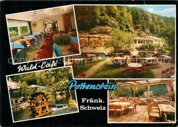 Pottenstein Oberfranken Wald Cafe Gastraum Terrasse Wasserrad