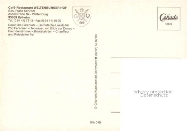 Kelheim Cafe Restaurant Weltenburger Hof Donaud – Bild 2
