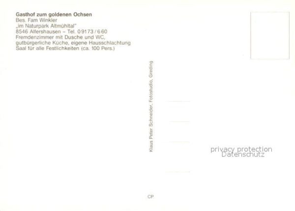 Alfershausen Gasthof zum goldenen Ochsen Speisesaal – Bild 2
