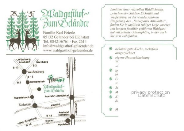 Eichstaett Oberbayern Waldgasthof Zum Geländer Speisesaal – Bild 2