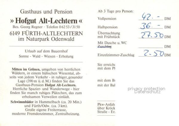 Fuerth Odenwald Gasthaus Pension Hofgut Alt Lechtern Ga – Bild 2