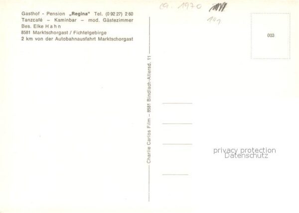Marktschorgast Gasthof Pension Regina Bar Zimmer Gasts – Bild 2