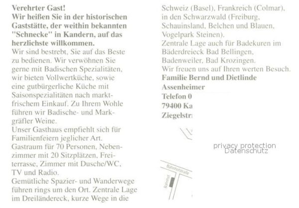 Kandern Gasthaus Zur Schnecke Gaststube Terrass – Bild 2
