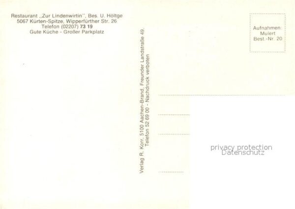 Kuerten Restaurant Zur Lindenwirtin Gasträume P – Bild 2