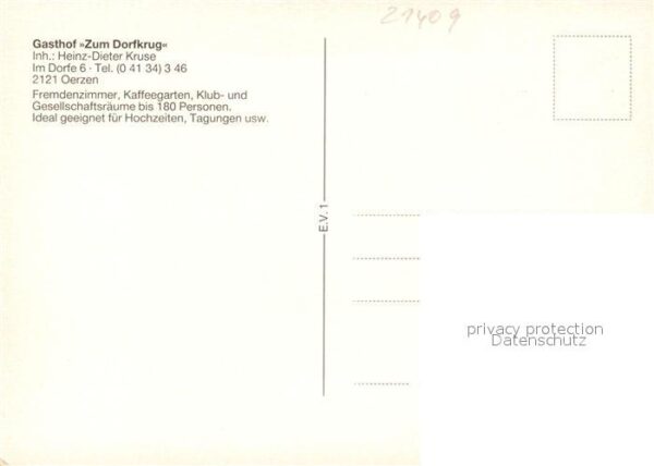 Oerzen Gasthof Zum Dorfkrug Festsaal Garten – Bild 2