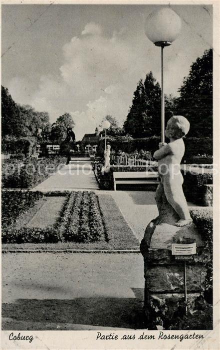 Coburg Partie aus dem Rosengarten Statue Skulp