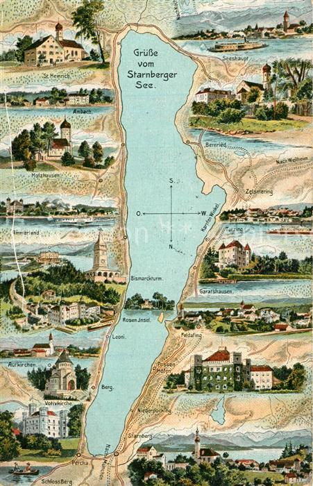 Starnberg Starnberger See und Umgebung aus der Vo