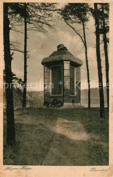 Haspe Hagen Ehrenmal Kupfertiefdruck