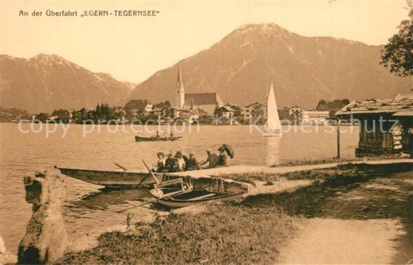 Egern Tegernsee Uferpartie am See Überfahrt Alpen