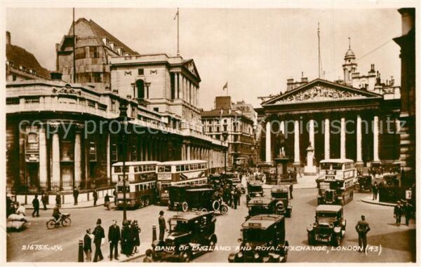 London Bank of England and Royal Exchange Traf