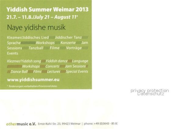 Weimar Thueringen Yiddish Summer Neue jiddische Musik Kon – Bild 2