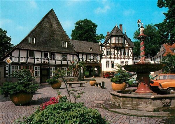Goslar Frankenberger Plan Brunnen Fachwerkhäus