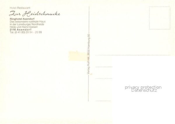 Asendorf Nordheide Hotel Restaurant Zur Heidschnucke aus d – Bild 2