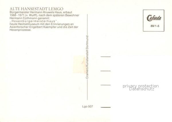 Lemgo Bürgermeister Hermann Kruwels Haus 16. – Bild 2