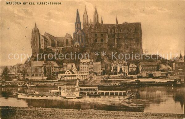 Meissen Elbe Sachsen mit Kgl Albrechtsburg