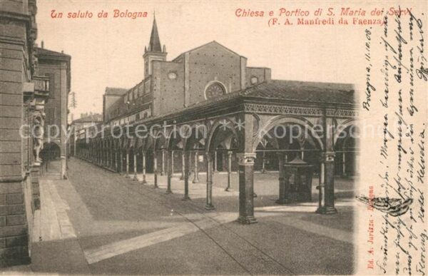 Bologna Chiesa e Portico di S Maria del Servi