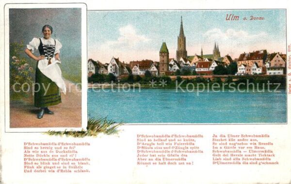 Ulm Donau Panorama Schwabenmädel