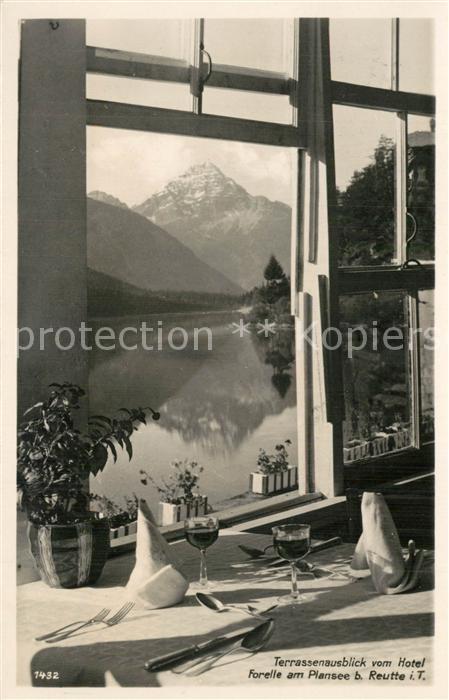 Reutte Tirol Terrassenblick vom Hotel Forelle am Pla