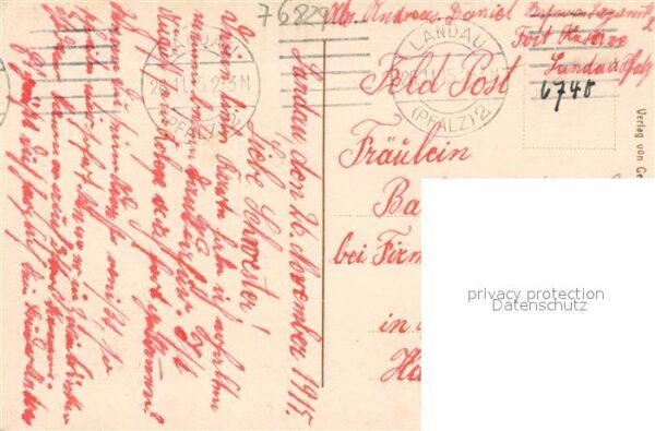 Landau Pfalz Deutsches Tor mit Kaiser Friedrich Denk – Bild 2