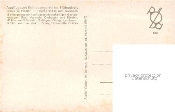Hoehscheid Ausflugsgaststätte Kohlbergerhöhe – Bild 2