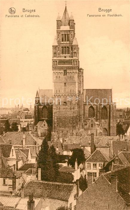 Bruges BRUGGE Belgie Panorama et Cathedrale