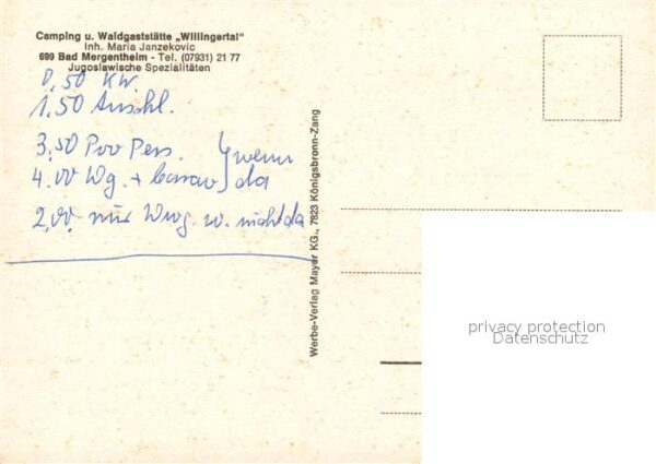 Bad Mergentheim Camping und Waldgaststätte Willingertal – Bild 2